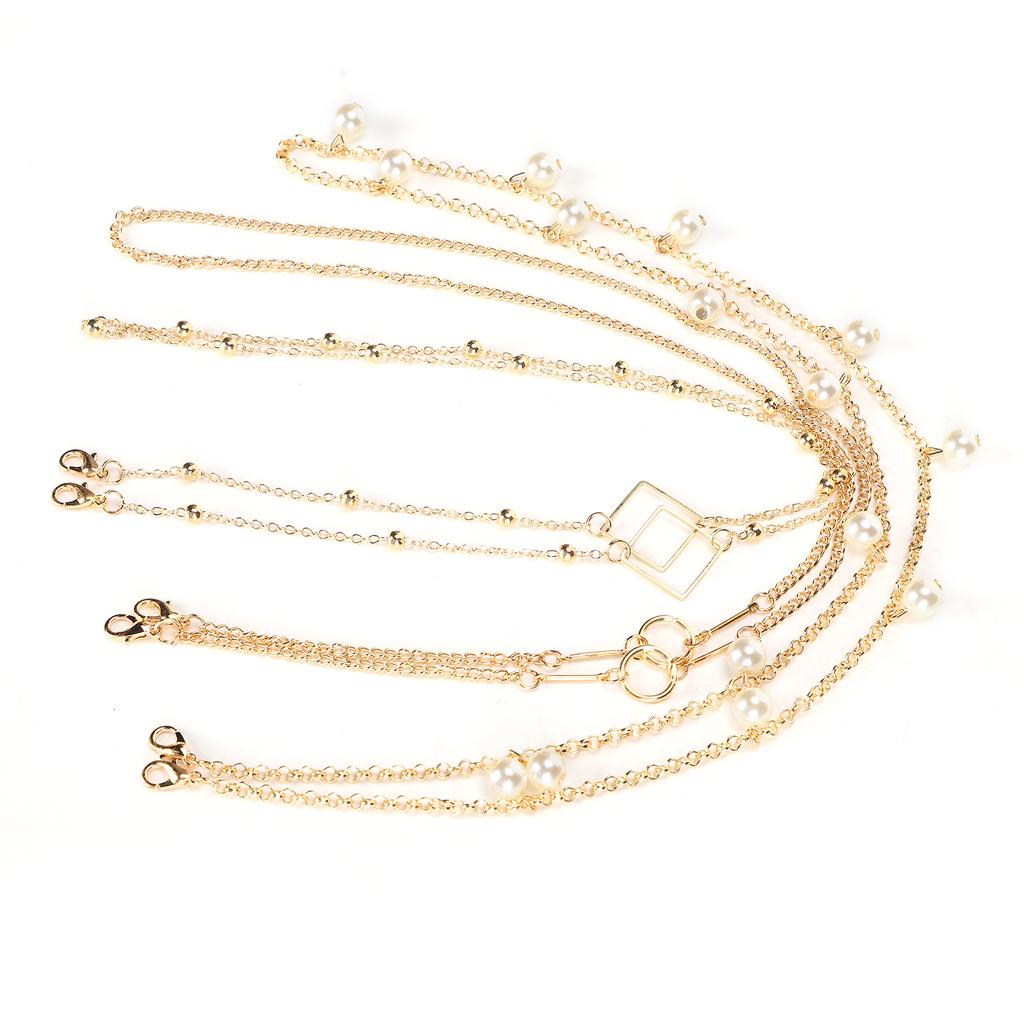 3 Stück Kette Goldfarben Dekoration Legierung Sonnenbrille Brillenkette Augenmaskenkette Stilvoll