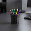 Decorative Desk Ornament for Home Pebble Texture Pen Holder, Hexagonal Desktop Organizer, Stable Anti-Tip 3D Minimalist Pencil Holder Vanity