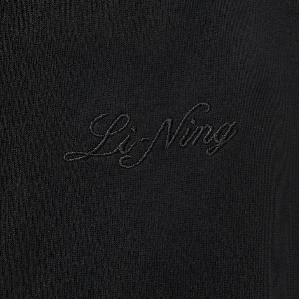 Li Ning Sports Trend Series Solid Color Mid Waist Breathable Versatile Straight Leg Casual Pants Women bottoms Black AKLV200-1