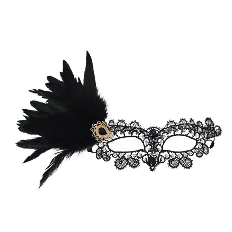 Venetians Mask Eye Mask Feather Half Face Mask Eye Mask for Masquerades Proms,Halloween Party,Cosplay,Photo Shoot Gift