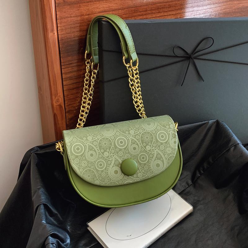 Women Fashion Solid Color Flap Small Saddle Shoulder Underarm Bags Fashion PU Leather Street Shopping Crossbody Bag Ladies Clutch Purse