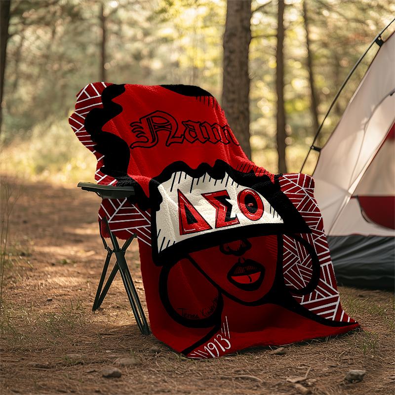 Personalized Custom Name Blanket - Delta Sigma Theta Print Design,Blanket for Sofa,Bed,Travel,Camping - Soft and Warm, Great Gift
