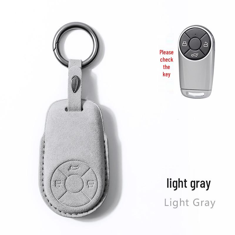 ORA Good Cat GT Key Case: Great Wall Black, White, Ballet & Lightning Cat Suede Bag Shell with Buckle Pendant