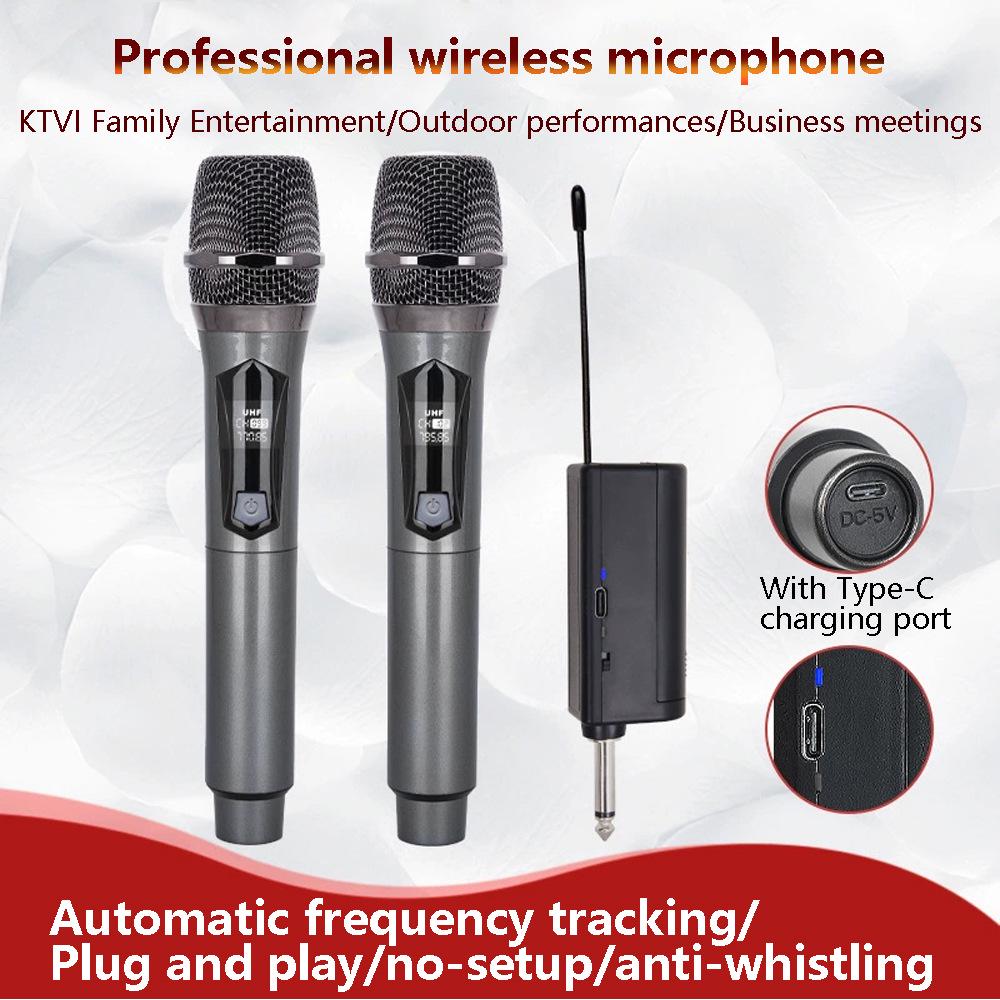 Rechargeable Wireless Microphone System for Karaoke, Speeches, and Parties