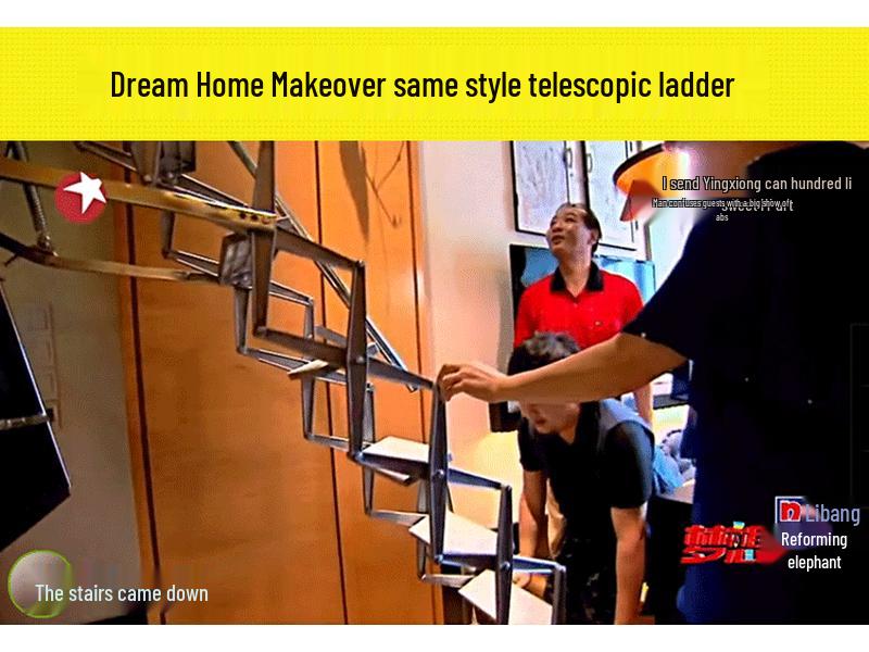 Electric Retractable Ladder for Attic, Villa, or Duplex - Indoor/Outdoor Folding Extension Ladder
