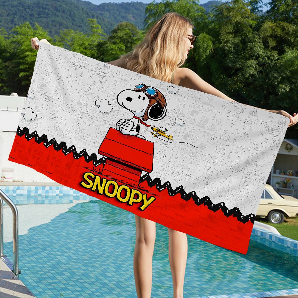 Asciugamano da Bagno Cane Carino S-Snoopy Microfibra Morbido Assorbente Traspirante Per Bambina Bambini Asciugamano da Spiaggia Decorativo Cartoon
