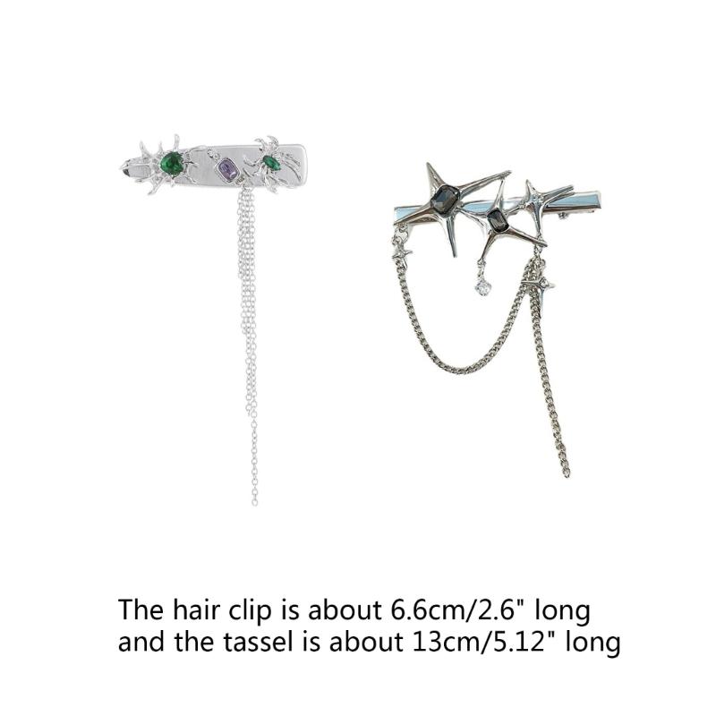 Non-slip Hair Clip for Girls Hair Barrettes for Hot Girl Gothic Duckbills Spider/Star Shape Y2k Hot Girls Hair Pin