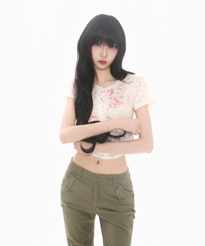 Mileko Flower Button T Ivory