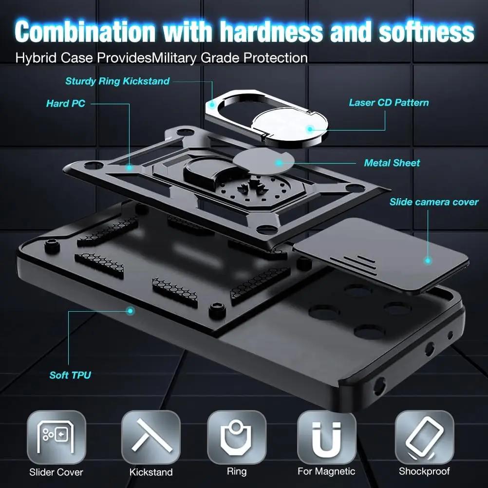 Armor Case For OPPO F29 PRO  A5 PRO  Reno 13 Pro 5G Case Slide Camera Protect Ring Holder Shockproof Cover Fundas