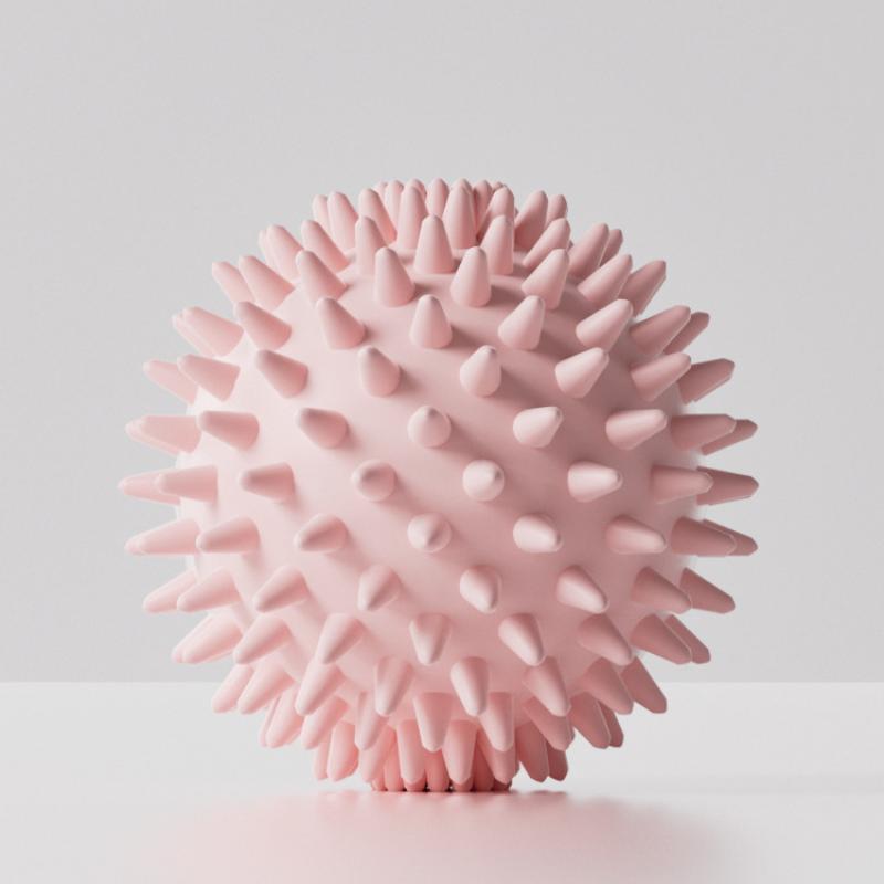 Spiky Massage Ball for Deep Tissue Muscle Relaxation and Therapy Convenient for Travel and Gym розовый