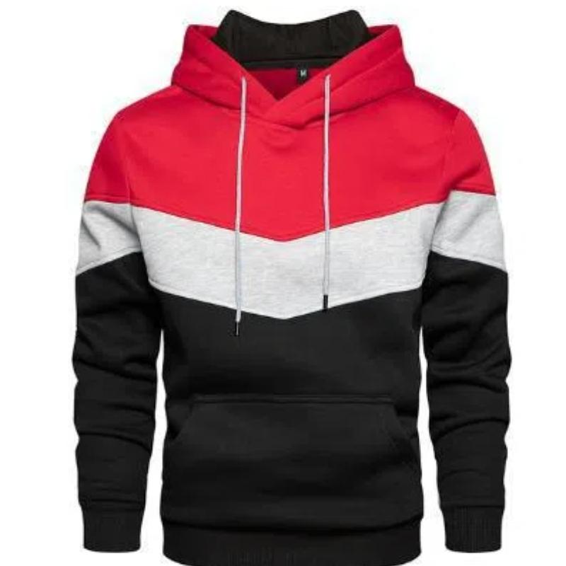 Autumn Winter Blue Sweatshirts Street Casual Vintage Sports Loose Side Seam Pocket Color Blocked Youth Hood All-match Hoodies