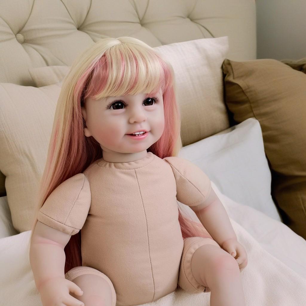 Silicone Doll Wig Set With Colorful Hair For Creative Play