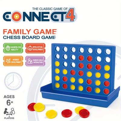 4 In a Row Game - 4 Spare Discs Included, Classic Board Game for Kids, Classic Four In a Row, Family Fun Games for Age 3 -8 Year Old Boys Girls Adults