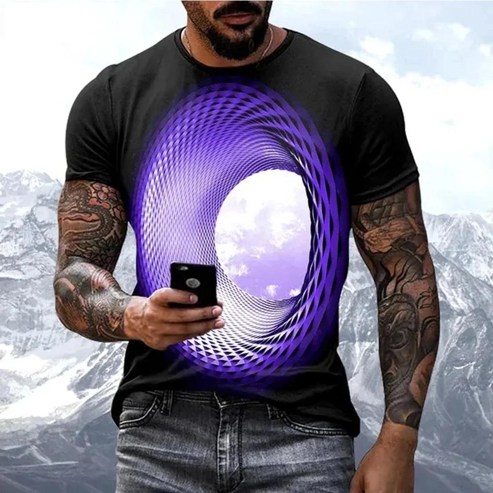 Mode Heiße Verkäufe Persönlichkeit Spaß Sky grafik t-shirts Für Männer Neue Casual Drei-dimensional Vortex Gedruckt Übergroßen Oansatz Tees