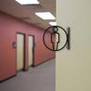 Clear Directional Restroom Sign Easy Install Bathroom Signage Toilet Plaque Washroom Marker Male Female Symbols