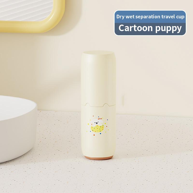 

2-in-1 travel wash cup set storage box - toothpaste and toothbrush cup, portable and breathable