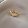 Real Gold Full Diamond Double-Layer Wedding Ring Ring Opening Adjustable Simple Jewelry Japanese Ring Couple Ring