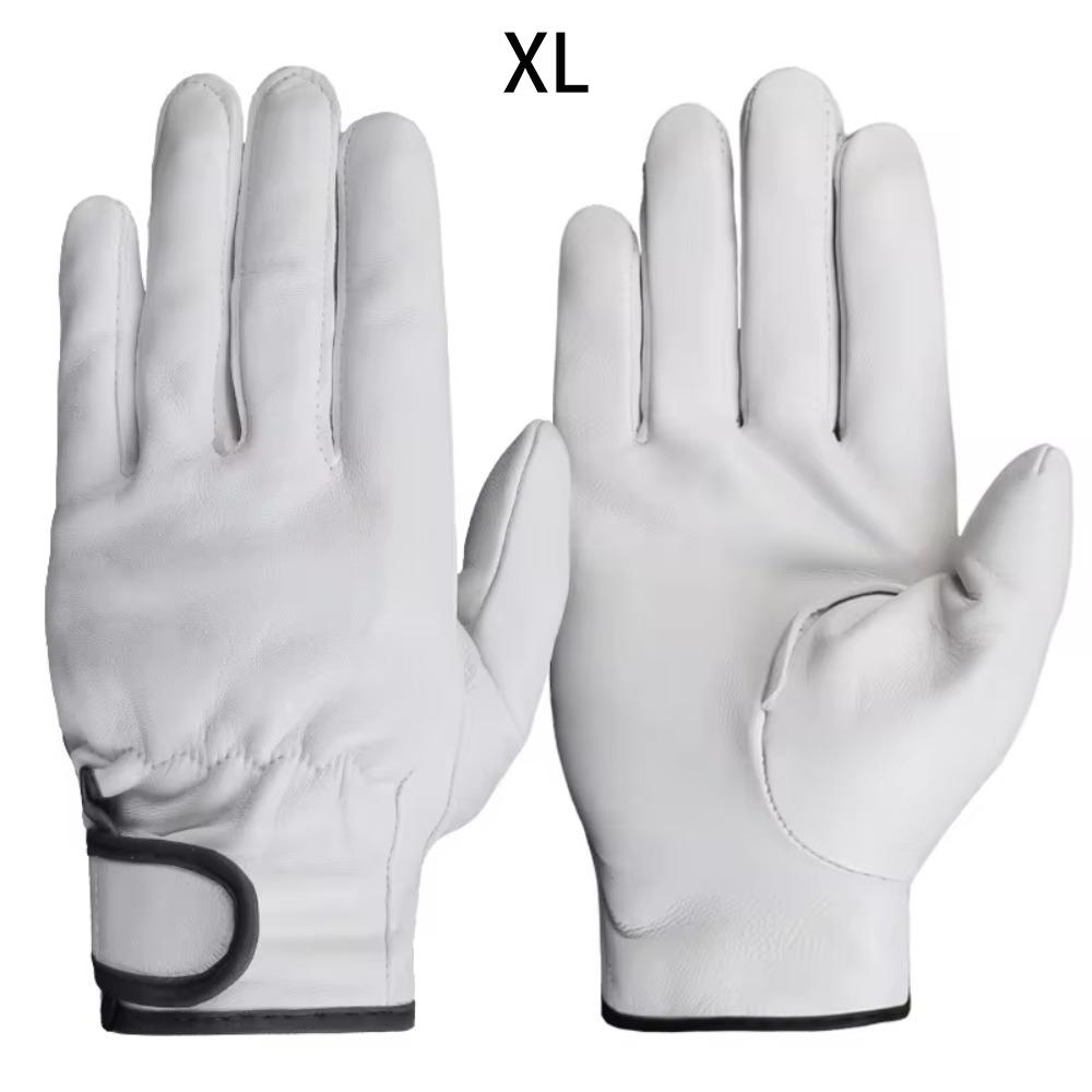 

Leather Work Gloves Welding Security Gloves Utility Wear-resistant Gloves Driver White XL