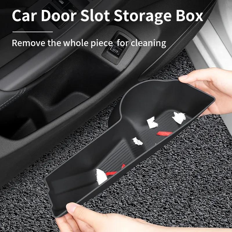 For BMW 5 Series G60 i5 2024 Car Door Side Storage Box TPE Auto Front Door Slot Organizer Pockets Interior Storage Accessories