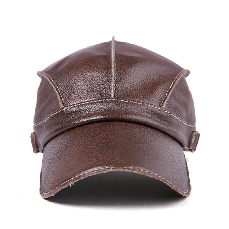 Baseballcaps Uformell motehatt Høst- og vinterhette Baseballcaps i skinn for menn