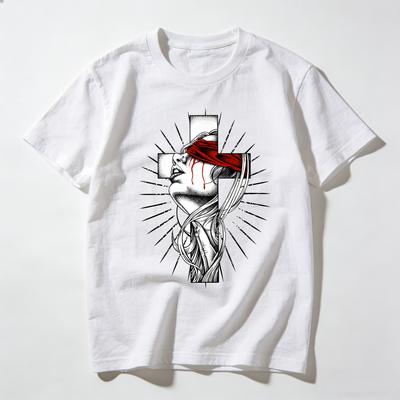 Adult and Childrens Blindfolded Gothicstyle Pure Cotton Tshirt A Musthave for Subculture Street Fashion