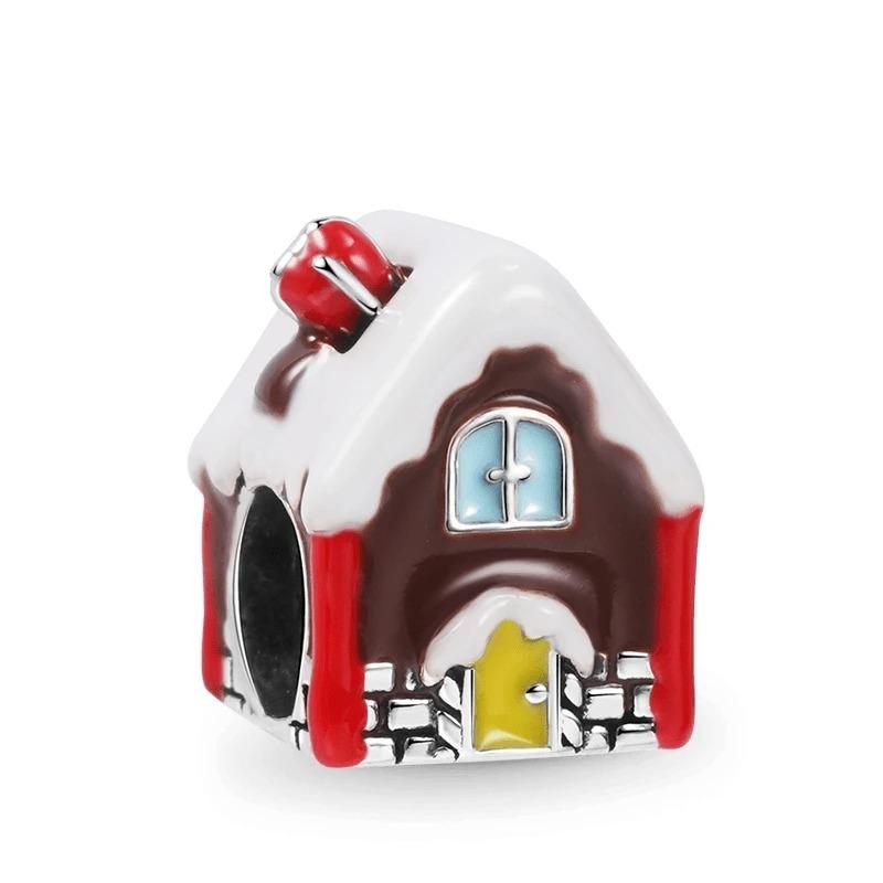 New 925 Silver Christmas Bell Elk Charm Bead DIY Bracelet Jewelry for Women