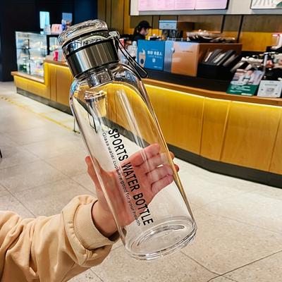 1L Veľkokapacitná sklenená fľaša na vodu Priehľadný pohár na mlieko a džús Vonkajšia prenosná nepriepustná nádoba na pitie Sklenená fľaša na čaj a vodu