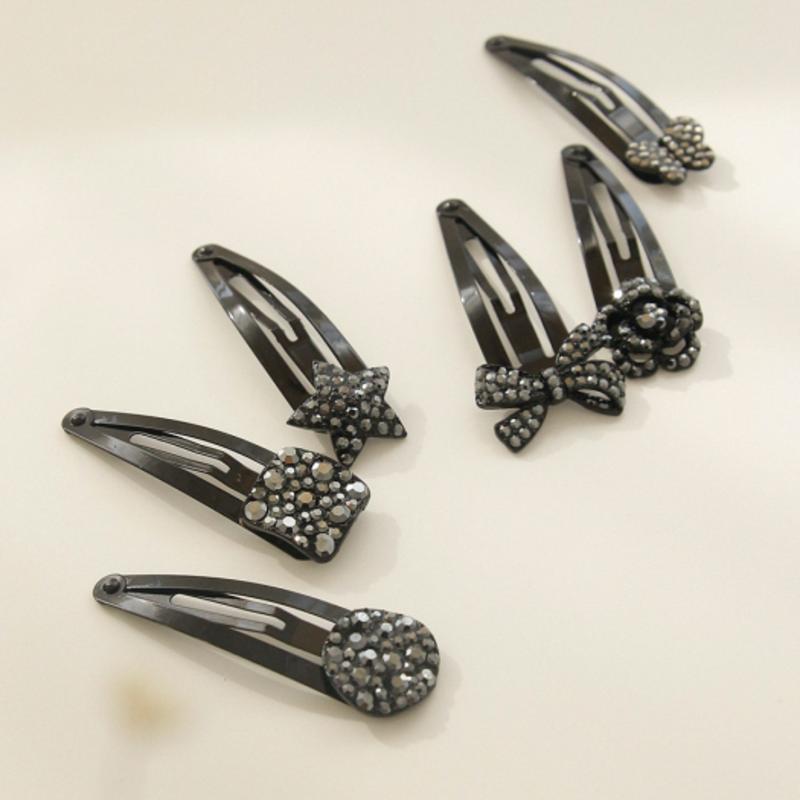 

J.Lauren Black Diamond Cubic Pendant Hair Clip H0853 round