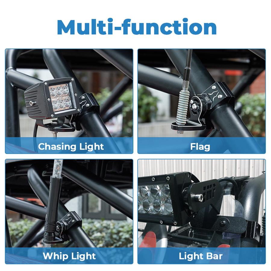 Universal Flag Light Whip Aluminum Bracket 1.75"-2" For Can-Am X3 Maverick Max F