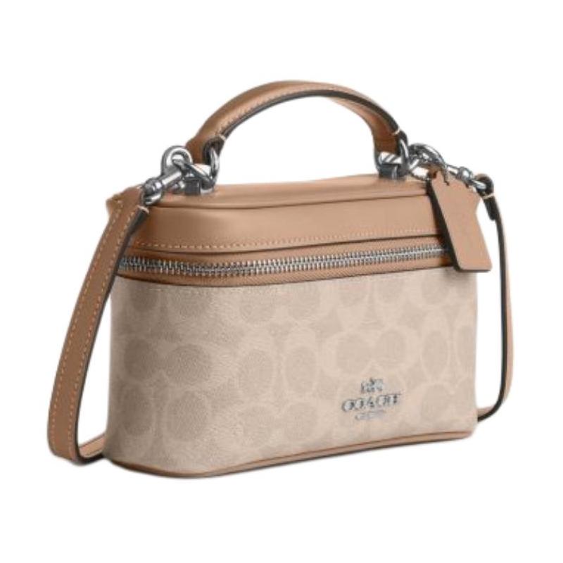 Coach RAINER 18 Logo del Marchio Borsa a Mano in Ecopelle Piccola Giallo Sabbia da Donna