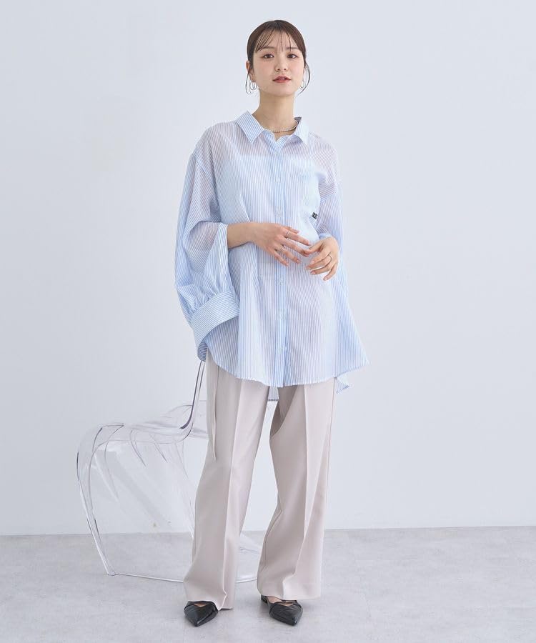 Music Casual Back Shirt for Saxe Blue [Earth & Ecology] Lace-up Women,