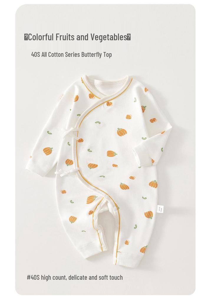 Baby Cotton Bodysuit: All-Season, Side Snap, Long Sleeve Homewear & Outdoor Crawling Outfit