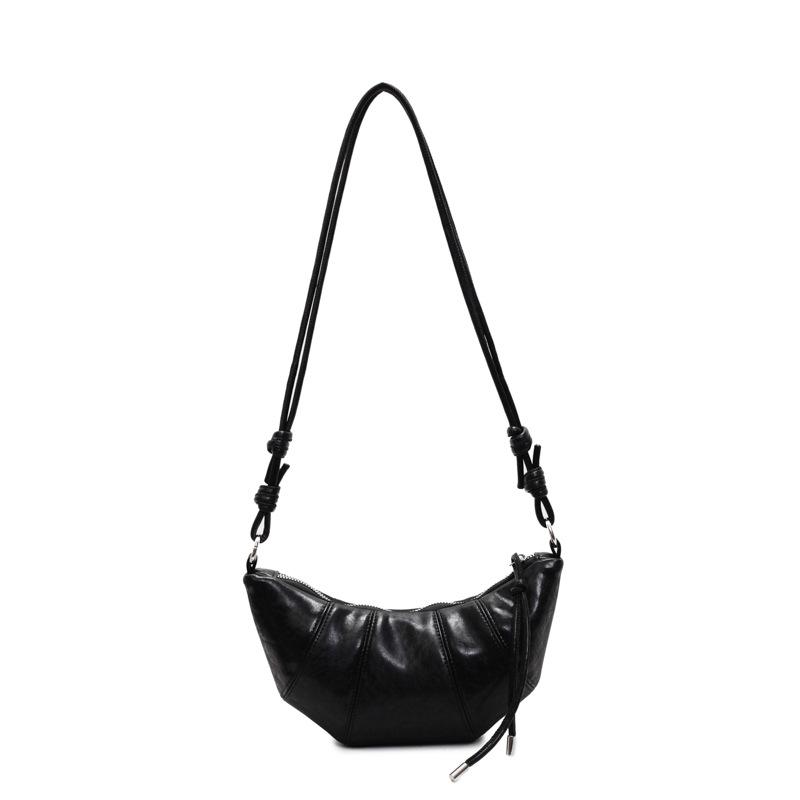 New niche design trend simple solid color horn bag versatile commuter fashion shoulder messenger bag women