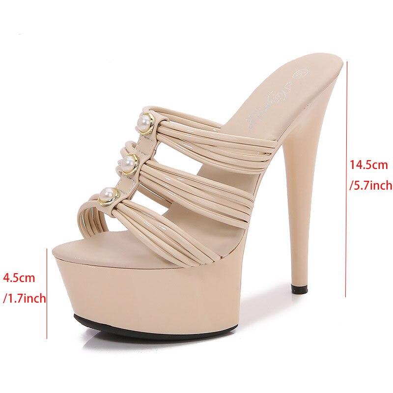 Damen-Modell, Nieten-Stretch-Sandalen, transparent, hoher Absatz, 15 cm, Stiletto-Absatz, Sommer, wasserdicht, LFD-8661-94