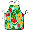 1pc 1pcs Cute Tropical Fruit Print Apron With Pineapple & Palm, Adjustable Waistband Suitable For Kitchen Cooking, Gardening, Or
