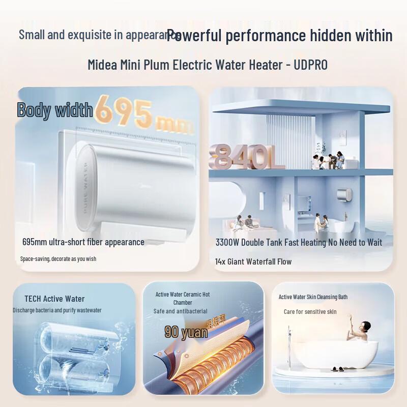 Midea Dudu Series Live Water Electric Water Heater CN plug (adapter included)