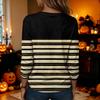 Women's Casual Long Sleeve Halloween Print Neck T-Shirt