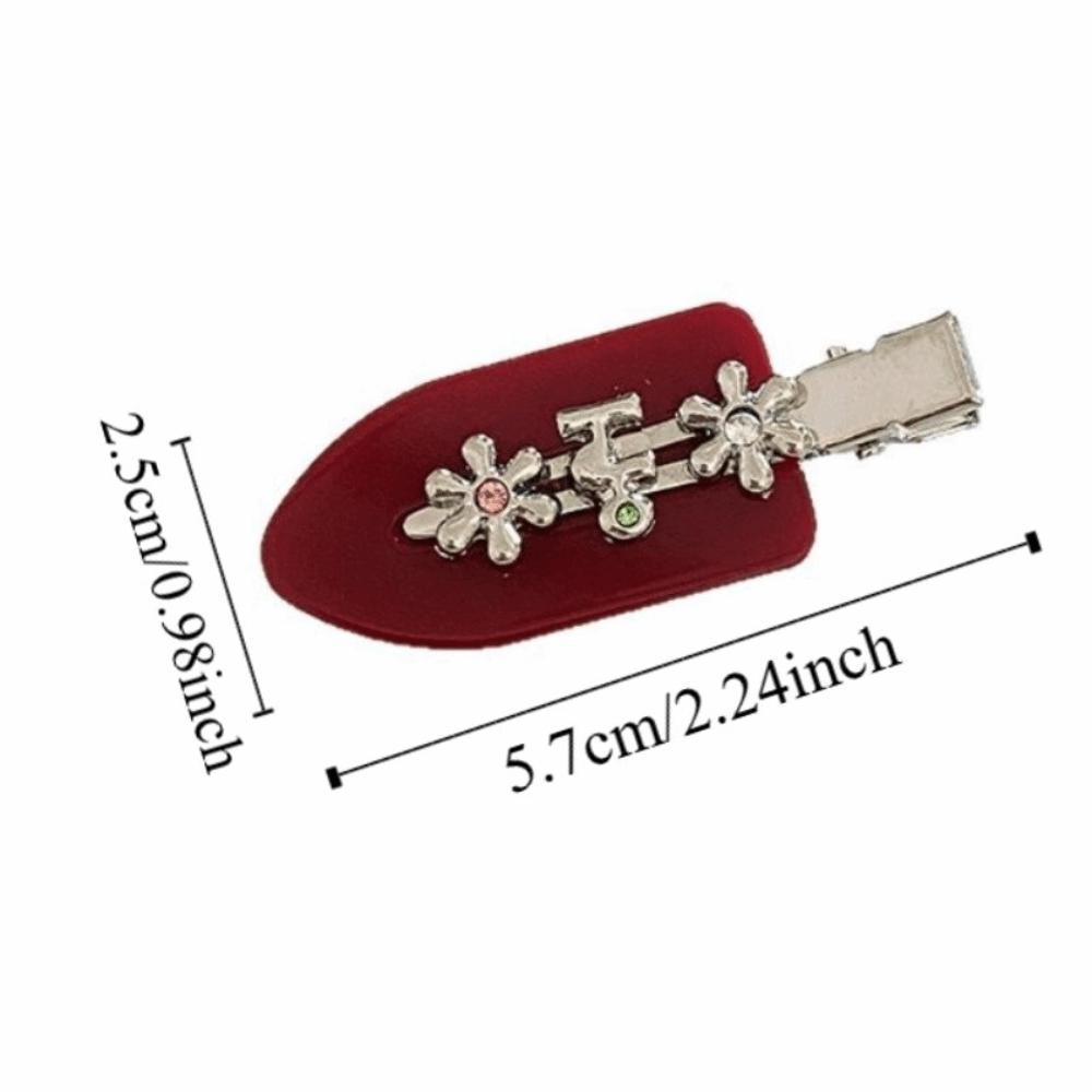 Sweet Rhinestones Duckbill Clip Acetate Hair Clip Cute Metal Flower Clip  Hair Accessories
