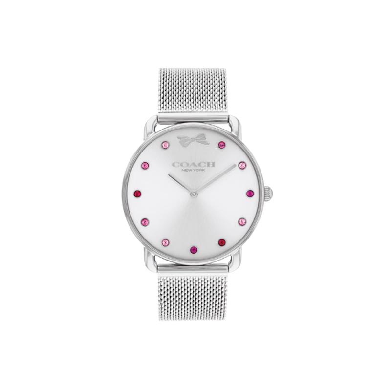 Coach Elliot Series Watch Quartz Movement Steel Strap 36Mm Silver Dial 30M Water Resistant Unisex watches 14000123 Silver Dial