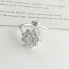 925 Sterling Silber Ringe für Damen Paar Minimalistisch Handgemacht Einfach Großer Blumenring Feiner Schmuck Geschenk Allergievorbeugend