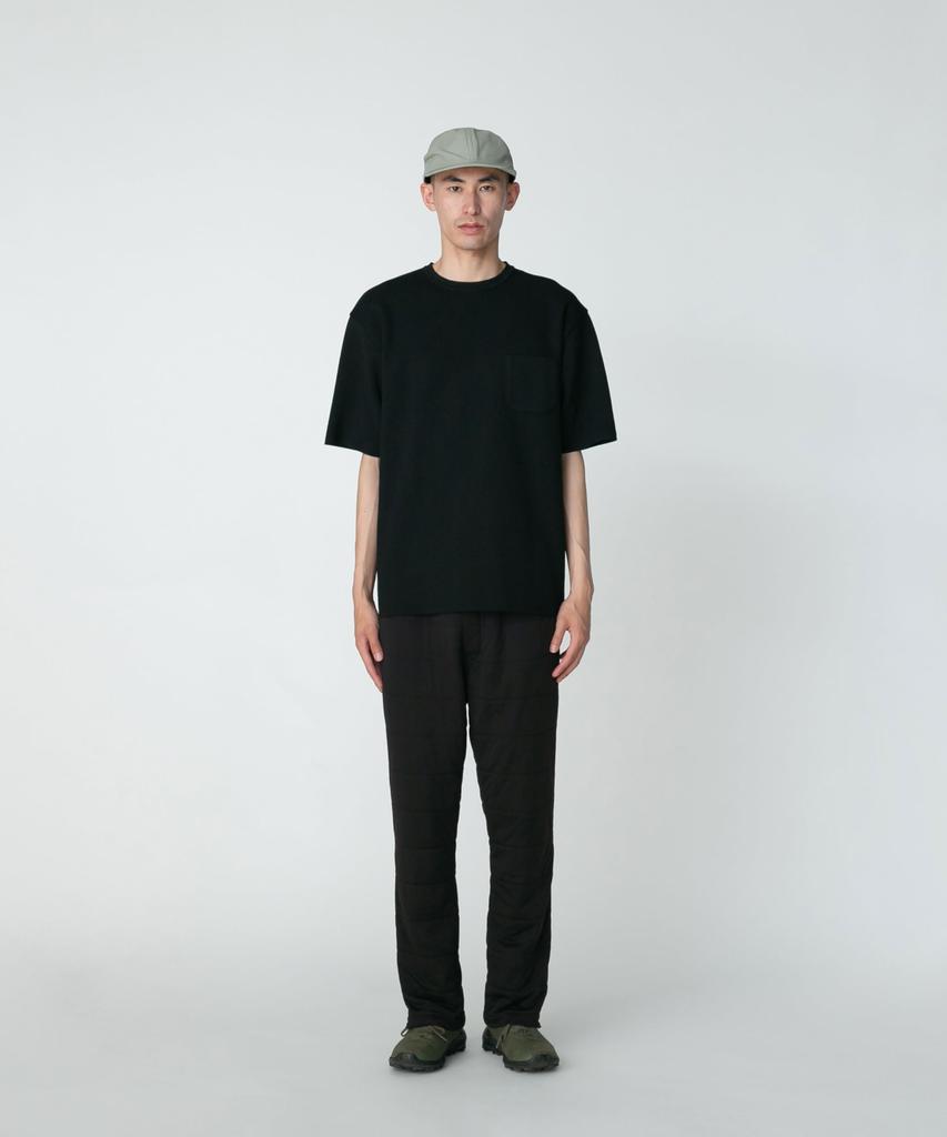 Snow Peak Knit Pullover Short Sleeve for Men and Size L Co/Pe KN-25SU002 T-Shirt Women, Black,