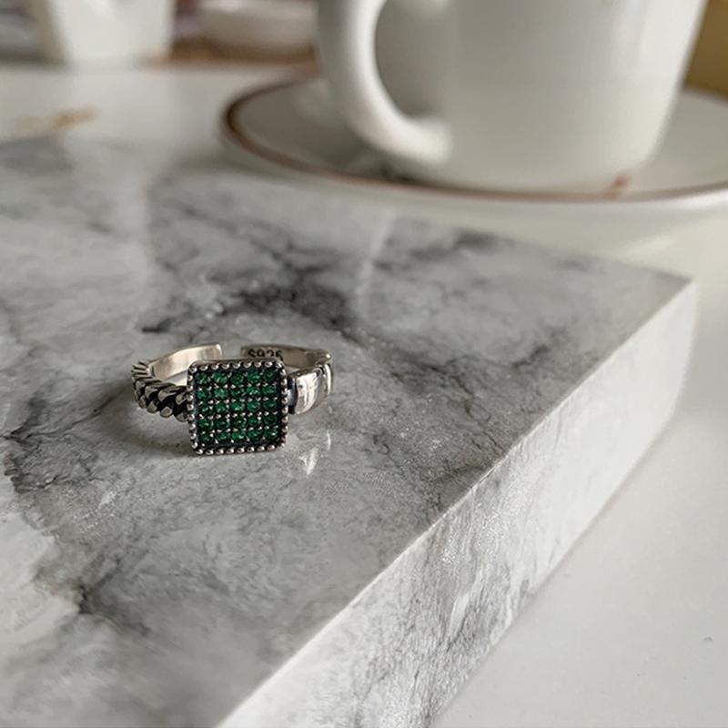 copper plated Ring for Women Girl Gift Blace Stone Crystal Glaze Retro Punk Open Jewellery Dropship High Quality