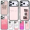 Rosa Workout Motivation Fitness Gym Zitate Stoßfeste Handyhülle für iPhone 17 Air 16e 15 11 12 14 13 Pro Max Hülle Coque