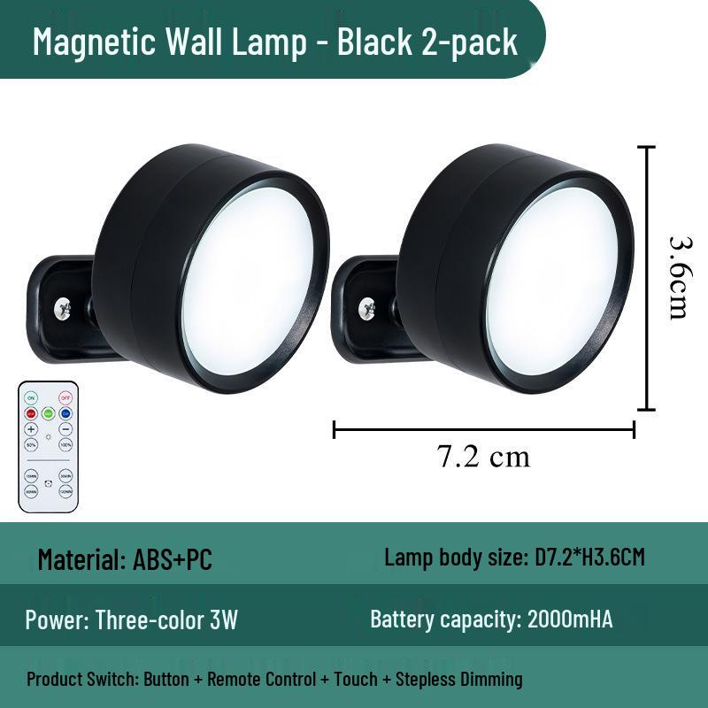 LED Magnetic Wall Lamp for Bedroom or Stairwell - Simple Cylinder Spotlight Night Light