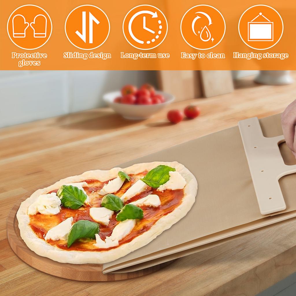 Sliding Pizza Peel Wooden Sliding Pizza Shovel Portable Pizza Slider Paddle Easy to Use Pizza Peel Shovel Pizza Spatula Peel