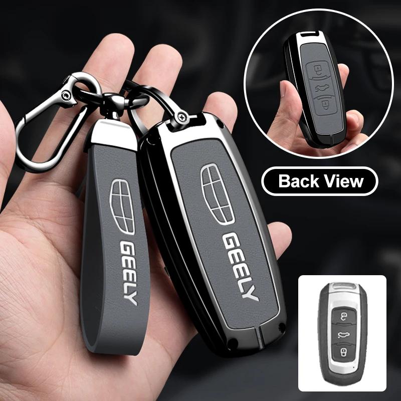 Leather Car Remote Key Case Cover for Geely for Geely Coolray X6 X7 EX7 Emgrand Global Hawk GX7 Kulrey GT GC9 Atlas Boyue NL3