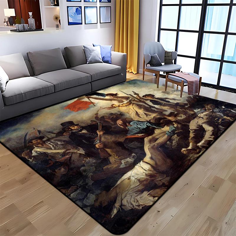 Starry Sky Carpet Van Gogh Art Painting Bathroom Rugs Non-slip Bedroom Mats Welcome Mat Floor Decorative Carpet for Living Room