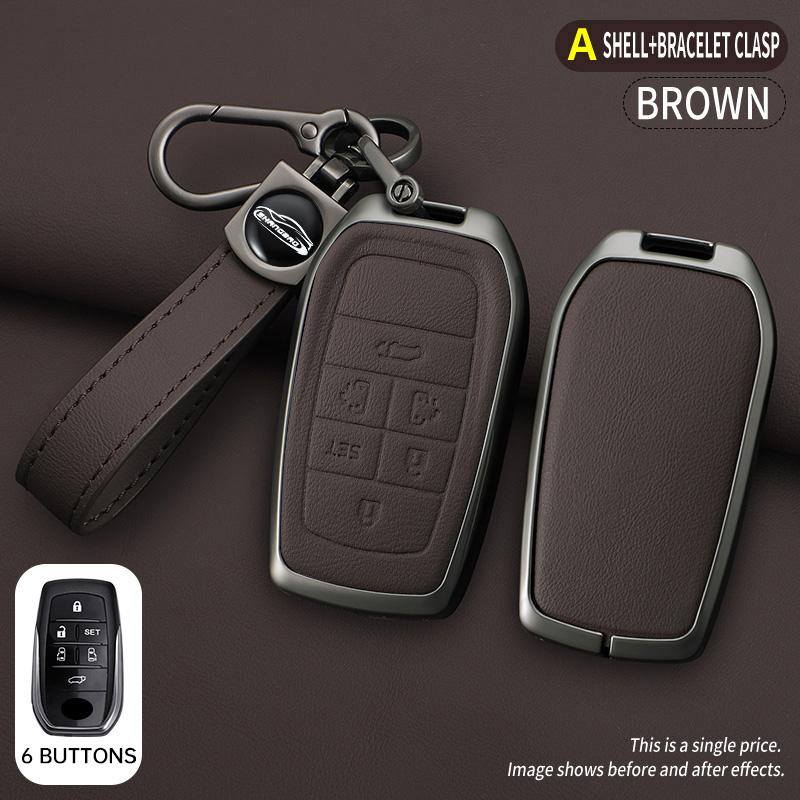 2 3 4 5 6 Buttons Car Key Case Cover For Toyota Gr Sport C-Hr Gazoo Rav4 Racing Mirai Avensis Zinc Alloy Keychain Accessories