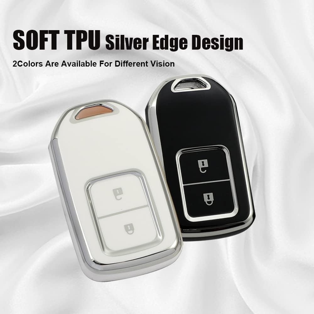 HIBEYO 2 Button Key Fob Cover for Honda CR-V HR-V Odyssey Vezel Crosstour Spirior Jade Crider Civic CRV Avancier URV Acura CDX ILX Accessories with