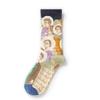 French Retro Abstract Oil Painting Mid-Calf Socks - Trendy Autumn/Winter High-Top Creative Combed Cotton for Women